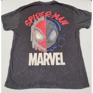 Marvel Men's Split Face Spider-Man Venom Black Short Sleeve Graphic T-shirt Sz L